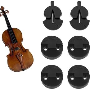 6 PCS Rubber Violin Practice Mute, Round Tourte Style Small Viola Mute, Practice Mute Violin for All Violins Small Violas Ultra Practice (Black)