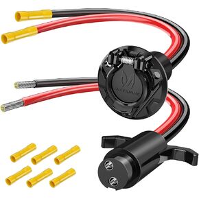 MICTUNING Trolling Motor Plug and Receptacle 12V Quick Connect Socket Compatible With Minn Kota Marine Boat Kayak, 2 Wire 8 Gauge Male Female Trolling Motor Connector