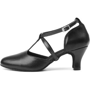 TINRYMX Modern Dance Shoes Women Closed Toe T-Strap Ballroom Tango Waltz Foxtrot Professional Dance Shoes,US 7.5