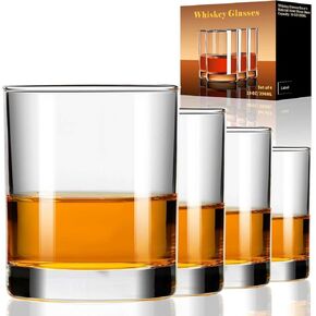 PARACITY Whiskey Glasses Set of 2, Old Fashioned Cocktail Glass, 10 OZ Whiskey Glasses, Bourbon Glasses, Rocks Glasses for Scotch, Liquor Vodka, Bourbon, Whiskey Gifts for Men, Husband, Boyfriend