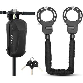 Scooter Lock with Bag, Universal Scooter Bag, Electric Scooter Locks Anti Theft with Scooter Bag and Key, Secure Chain Locks for Bikes, Scooters, and NIU