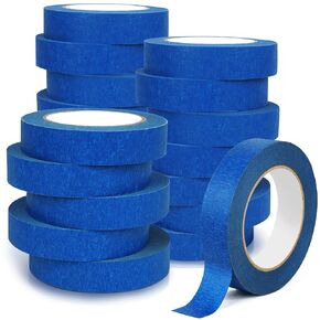 Painters Tape Blue 20 Rolls x 1 Inch x 55 Yards, Multi-Surface Masking Tape Bulk Protects Surfaces No Residue Easy Removal, Paint Tape for Walls Painting Automotive Crafts DIY Labeling Indoor Outdoor