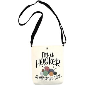 WCGXKO Crochet Lover Gift Crocheters Gift I'm A Hooker In My Spare Time Zipper Pouch Makeup Bag