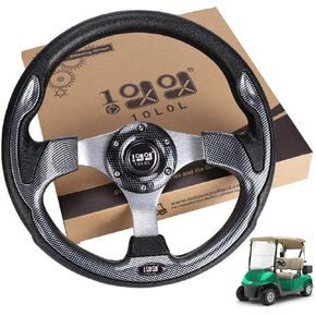 10L0L Golf Cart Steering Wheel, Universal Design Fit Yamaha EZGO RXV & TXT, Club Car DS, Club Car Precedent Tempo Most Golf Cart