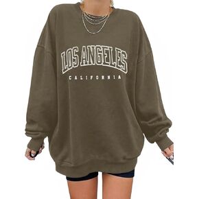 Women's Graphic Sweatshirts Oversized Long Sleeve Cute Los Angeles Loose Crewneck Pullover Sweatshirt in Kuwait