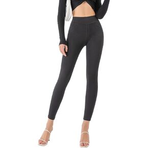 Women's Ultra Soft High Waist Denim Leggings Tummy Control Pull Stretchy with Pockets Jeans