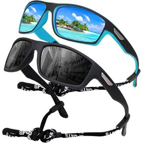 SKYWAY Polarized Sports Sunglasses for Men Women UV400 Wrap Around Sports Glasses for Running Cycling Baseball