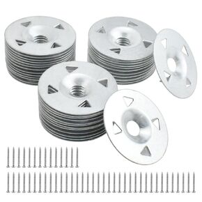 100 Pcs Foam Board Fasteners Kit Washers, Includes 50Pcs 1-1/8 Inch Galvanized Steel Washer and 50Pcs Screws for Fixing Fastening Installation and Supporting Hardware Set for Foam Board Panels