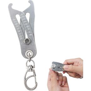 Bolt Head Size Finder Tool Keychain, Bolt and Nut Precise Size Identifier Catcher, Portable Gauge Precise Quick Hand Measuring Checker Tools, Both SAE Inch Metric Bolthead Sizer Key Chain for Screws