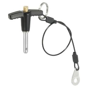 PATIKIL T Handle Lock Pins 1/4 x 0.79 (6 x 20mm), Quick Release Pin 304 Stainless Steel Safety Locating Pins with Push Button 25 cm Lanyard Cable