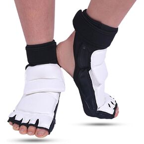 HERCHR Korea Taekwondo Double Fixation Elastic Foot Protector Guard Martial Arts Kickboxing Karate Hapkido Taekwondo Foot Gear for Kids