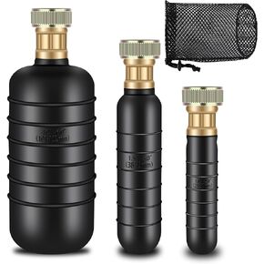 3 Pcs Drain Bladder Kit, Anglecai Drain Cleaning Bladders Fits 1 to 6 Inch Drain Pipe, Unclogs Drain Stubborn Blockage for Main Drain, Sewer Line, Bathroom Sink, Swimming Pool Drain with Storage Bag