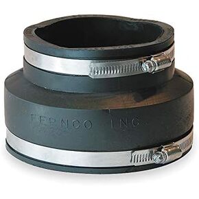 Fernco Elastomeric PVC Flexible Coupling, For Pipe Size 5" x 4", 5-37/64" x 4-17/64" Inside Dia. - 1056-54