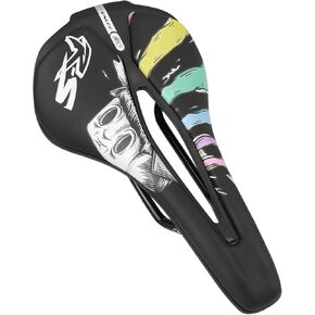 MEGHNA Bike Saddle for Road Bike Replacement Bike Seat Hollow Breathable Graffiti Pattern Street Style Comfort Seat for Raod Bike Mountain Bike Gravel Bike BMX Multi Colors