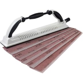 S SATC 2-3/4" x 15-3/4" Adjustable Radius Longboard Flexible Sanding Blocks with Hook & Loop Backing Include 10PCS 5 Girts Mesh Sandpapers for Sanding Auto Body Woodworking