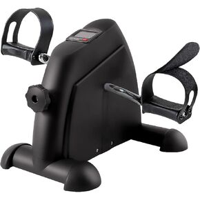 TABEKE Pedal Exerciser - Stationary Mini Exercise Bike for Arm/Leg Exercise, Portable Under Desk Foot Cycle Peddler with LCD Display (Black)