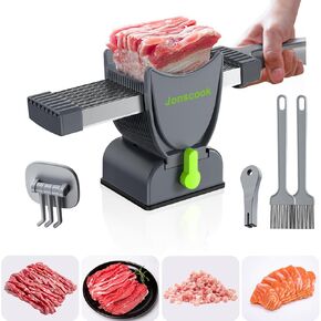 Fresh Meat Slicer, Manual Fresh Meat Cutter Food Slicer, Fresh Meat Slicing Shredding, Meat Cleavers -Gray in Saudi Arabia