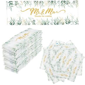 250 Pcs Eucalyptus Leaf Wedding Wet Wipes, Individually Wrapped, Pre Moistened, Quick Drying, Portable