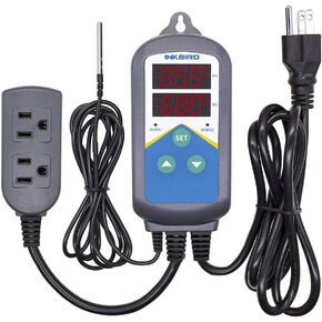 Inkbird Freshwater Saltwater Aquarium Heater with Probe Thermostat and Thermometer Tropical Fish/Ornamental Shrimp/Reef Tanks 24 Hours Double Time with Day Night Automatic Temperature Controller