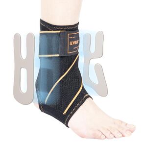 Ankle Support Brace for Sprained Ankle, Plantar Fasciitis, Injury Recovery, Pain Relief, Compression Ankle Brace for Running, Climbing, Sports, Ligament Protection Stabilizer for Men and Women