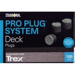 Starborn Pro Plug System Plugs for Composite Decking - Trex Transcend Lineage Biscayne - 100 pc (T-20 Bit Included)