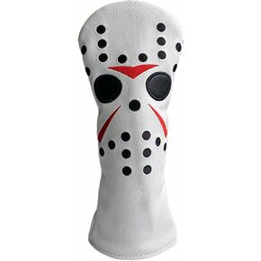 Hockey Mask Golf Club Headcover 3 Wood Head Cover Golf Premium（PU Leather Driver Fairway Wood Hybrid Head Cover Fits for All Brand (for driver)