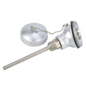 Fafeicy PT100 Temperature Sensor Probe 1/2" 201 Stainless Steel NPT Thread Thermocouple Terminal Head(PT100mm)
