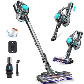 Cordless Vacuum Cleaner with 1.3L Large Capacity, 23Kpa/30Mins Rechargeable Stick Vacuum, 8-in-1 Powerful Handheld Vacuum for Home Pet Hair Carpet - Green