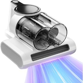 Mattress Vacuum Cleaner, Bed Vacuum Cleaner with 253.7nm UV-C Light, 16Kpa Suction, 36,000 RPM/Min Brushroll, Heating Function, Corded