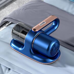 Cordless Mattress Vacuum Cleaner with UV-C Light, Ultrasonic Technology, 12KPa Suction, and HEPA Filter for Deep Cleaning Beds, Mattresses, and Sofas - Blue