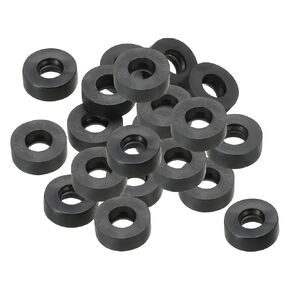 PATIKIL M25 Rubber Flat Washer, 20 Pack 25mm ID 39mm OD 2.5mm Thick Sealing Spacer Gasket Ring for Faucet Pipe Water Hose Fastener Bolt, Black