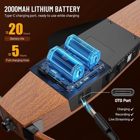 غيتار صامت صامت للسفر: غيتار صوتي كهروضوئي محمول مع حقيبة أزعج مدمجة في موالف جيتار كيت مجموعة الماهوغوني مع إطارات قابلة للإزالة in Kuwait