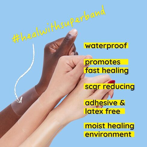 Superband Hydrocolloid ضمادات مضادة للماء خلط الجرح بواسطة Makeitskin | شفاء رفيع وسريع ، ندبة تقلل من الخدوش ، القطع ، الحروق ، البثور ، طفح الطريق in Saudi Arabia