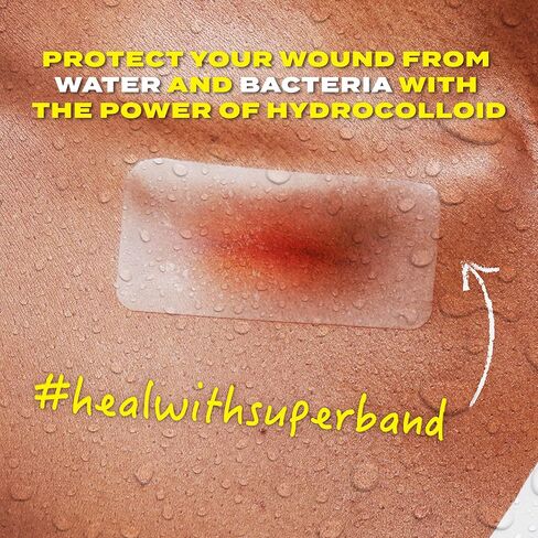Superband Hydrocolloid ضمادات مضادة للماء خلط الجرح بواسطة Makeitskin | شفاء رفيع وسريع ، ندبة تقلل من الخدوش ، القطع ، الحروق ، البثور ، طفح الطريق in Saudi Arabia