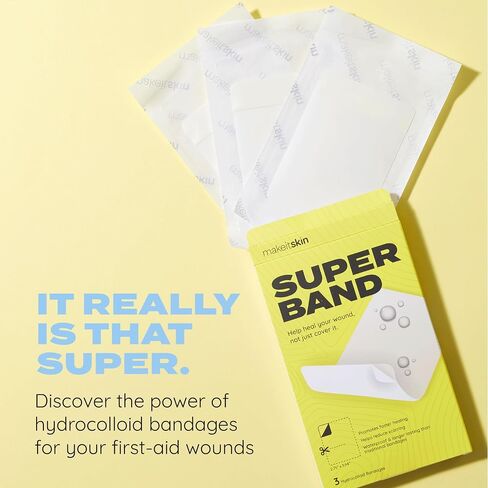 Superband Hydrocolloid ضمادات مضادة للماء خلط الجرح بواسطة Makeitskin | شفاء رفيع وسريع ، ندبة تقلل من الخدوش ، القطع ، الحروق ، البثور ، طفح الطريق in Saudi Arabia