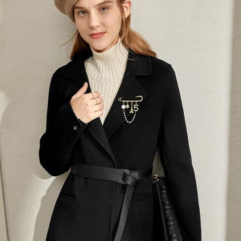 2 Pcs Vintage Number 5 Lapel Pins and Fashion Chain Brooch Imitating Rhinestone Crystal Brooch Pin in Saudi Arabia