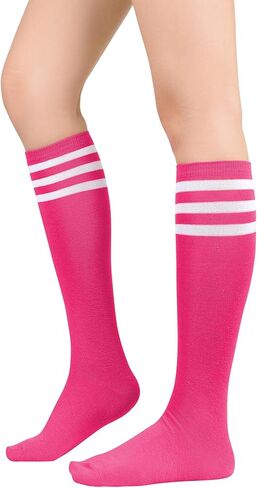 Century Star 3 Pairs Striped Knee High Tube Socks for Women Casual Long Stockings in Kuwait