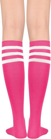 Century Star 3 Pairs Striped Knee High Tube Socks for Women Casual Long Stockings in Kuwait
