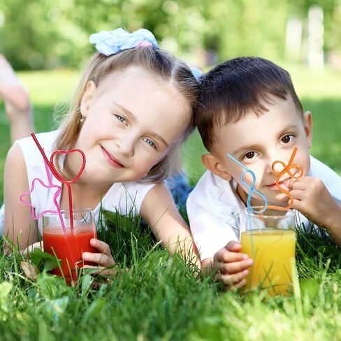 هدايا يوم عيد الحب للأطفال - 32 حزمة قابلة لإعادة الاستخدام شرب القش المجنونة - بطاقات عيد الحب الكرتون اللطيفة للفتيات فتيان حفلات عيد الحب يوم الصفيرة. in Saudi Arabia