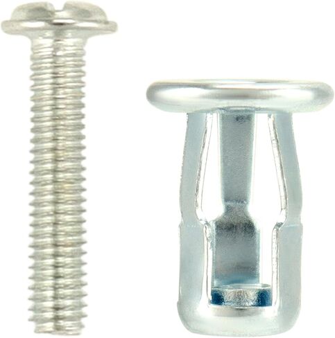 QWORK M4 x 20 Jack Nuts Expansion Nut، 50 حزمة من صواميل البتلة مع مجموعة مسامير، للتطبيقات ذات المواد الرقيقة الناعمة أو الهشة in Saudi Arabia