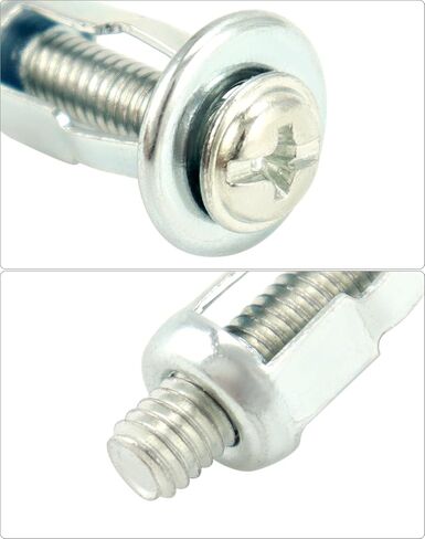QWORK M4 x 20 Jack Nuts Expansion Nut، 50 حزمة من صواميل البتلة مع مجموعة مسامير، للتطبيقات ذات المواد الرقيقة الناعمة أو الهشة in Saudi Arabia