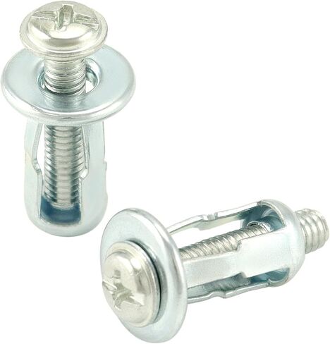 QWORK M4 x 20 Jack Nuts Expansion Nut، 50 حزمة من صواميل البتلة مع مجموعة مسامير، للتطبيقات ذات المواد الرقيقة الناعمة أو الهشة in Saudi Arabia