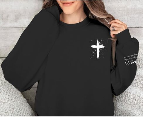 Women Christian Sweatshirt Psalms 91 Jesus Hoodie Religious Faith God Shirt Bible Verse Inspirational Pullover Tops in Saudi Arabia
