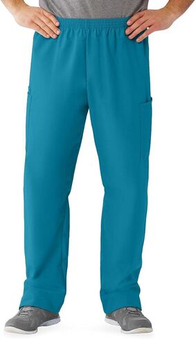 Medline AngelStat Unisex Elastic-Waist No-Drawstring-Waist Cargo Scrub Pants, Misty, Size Large, Regular Inseam in Saudi Arabia