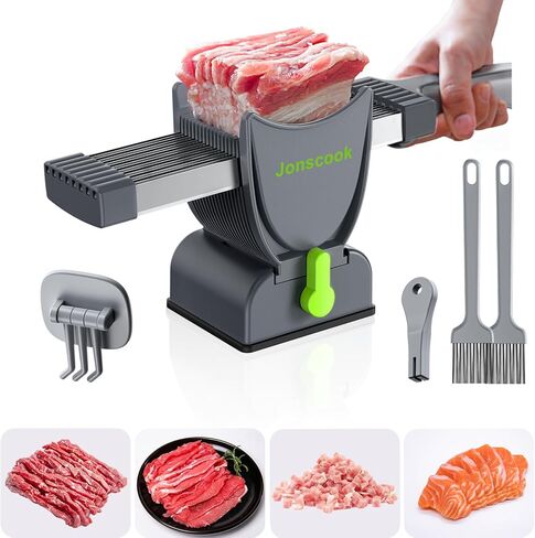 Fresh Meat Slicer, Manual Fresh Meat Cutter Food Slicer, Fresh Meat Slicing Shredding, Meat Cleavers -Gray in Saudi Arabia