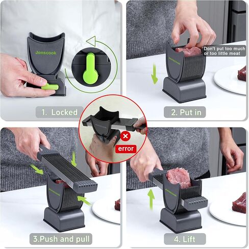 Fresh Meat Slicer, Manual Fresh Meat Cutter Food Slicer, Fresh Meat Slicing Shredding, Meat Cleavers -Gray in Saudi Arabia