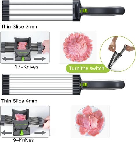 Fresh Meat Slicer, Manual Fresh Meat Cutter Food Slicer, Fresh Meat Slicing Shredding, Meat Cleavers -Gray in Saudi Arabia