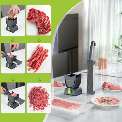 Fresh Meat Slicer, Manual Fresh Meat Cutter Food Slicer, Fresh Meat Slicing Shredding, Meat Cleavers -Gray in Saudi Arabia