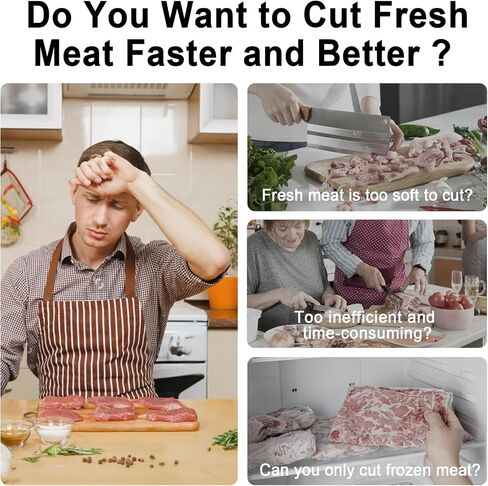 Fresh Meat Slicer, Manual Fresh Meat Cutter Food Slicer, Fresh Meat Slicing Shredding, Meat Cleavers -Gray in Saudi Arabia