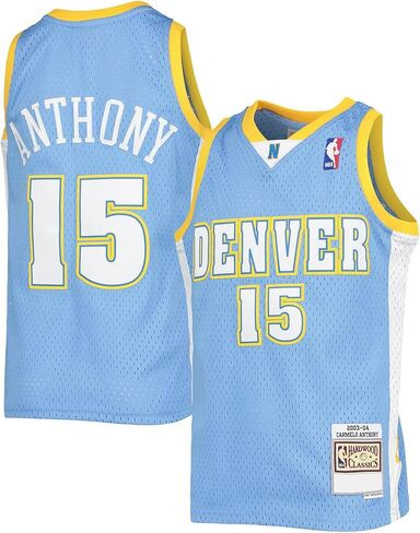 Carmelo Anthony Denver Nuggets Light Blue Youth 8-20 Hardwood Classic Soul Swingman Player Jersey in Saudi Arabia